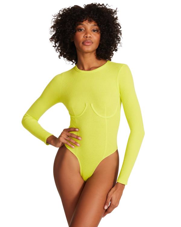 Dámské Body Steve Madden Corset Lime Světle Zelene | SM-591LS