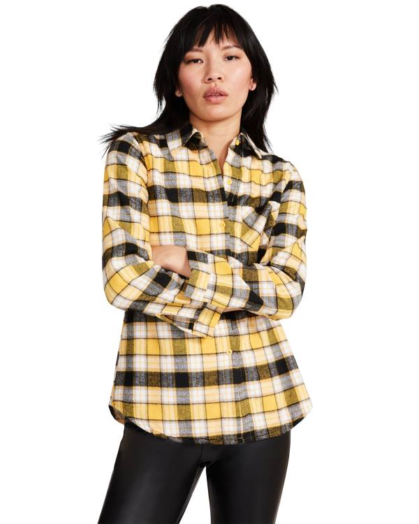 Dámské Bundy Steve Madden Teddy Podšité Flannel Žluté | SM-239TW