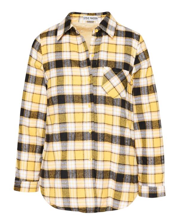 Dámské Bundy Steve Madden Teddy Podšité Flannel Žluté | SM-239TW