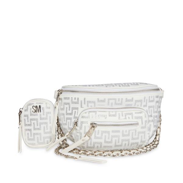 Dámské Crossbody Kabelky Steve Madden Bmaximas Bílé Stříbrné | SM-342VS