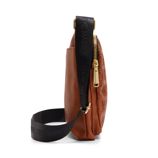 Dámské Kabelky Přes Rameno Steve Madden Logo Crossbody Cognac Hnědé | SM-275HM