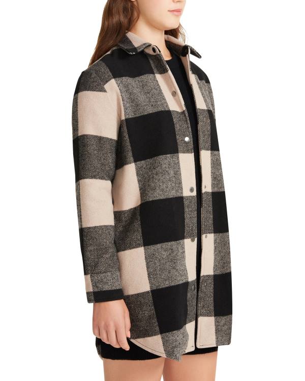 Dámské Kabáty Steve Madden Eldridge Plaid Lt Taupe Světle Šedé Hnědé | SM-864GD