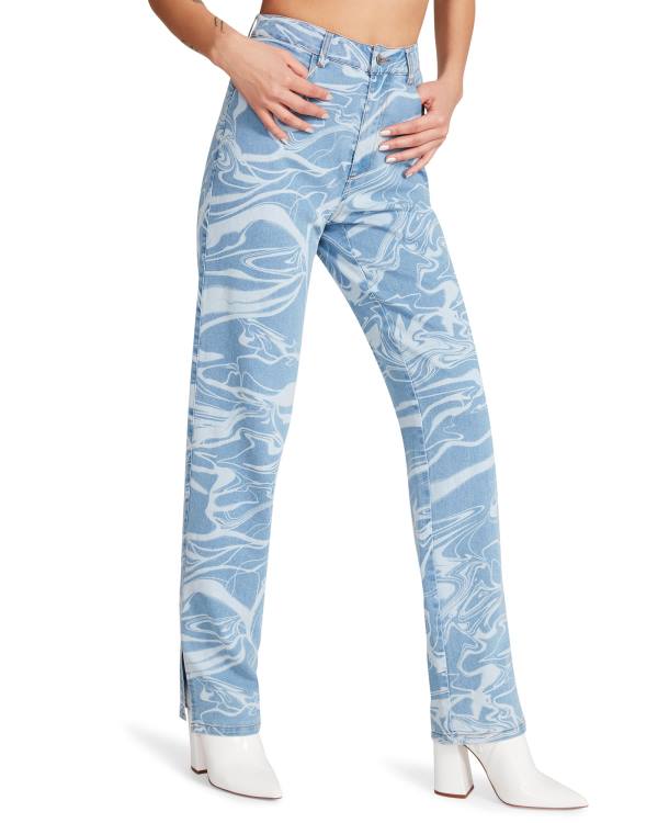 Dámské Kalhoty Steve Madden Denim Swirl Pants Blankyt | SM-765WS