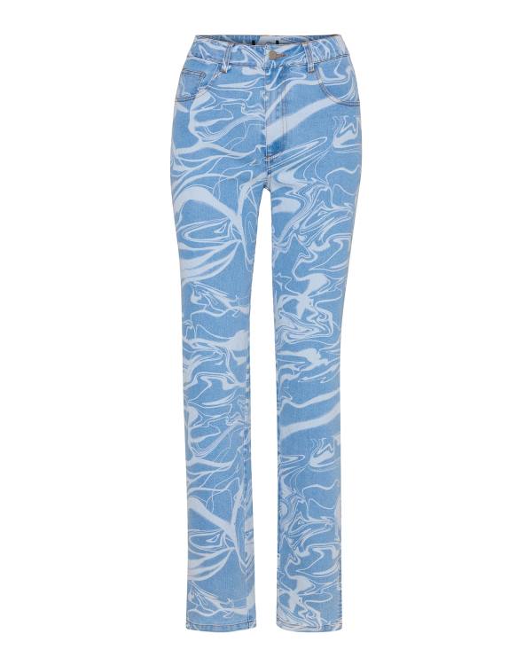 Dámské Kalhoty Steve Madden Denim Swirl Pants Blankyt | SM-765WS