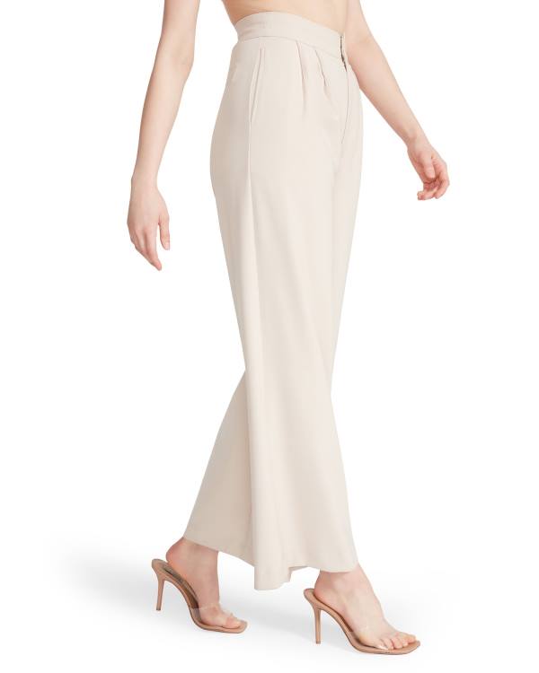 Dámské Kalhoty Steve Madden High Waisted Trouser Ivory Bílé | SM-628HT