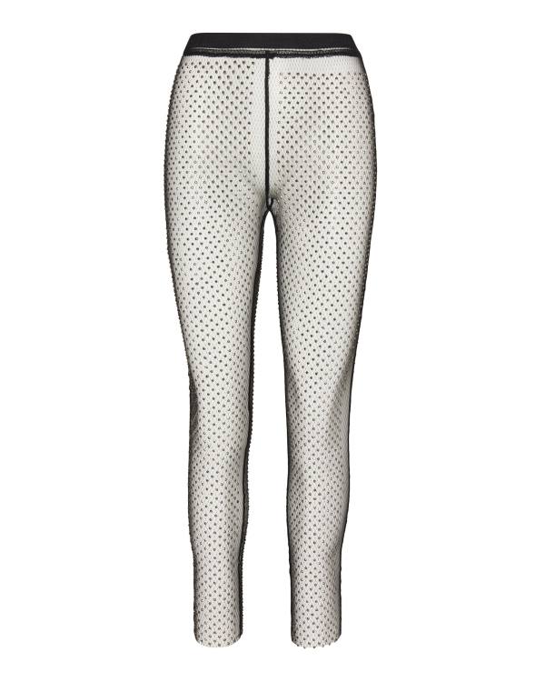 Dámské Kalhoty Steve Madden Mesh Rhinestone Pants Černé | SM-386WB