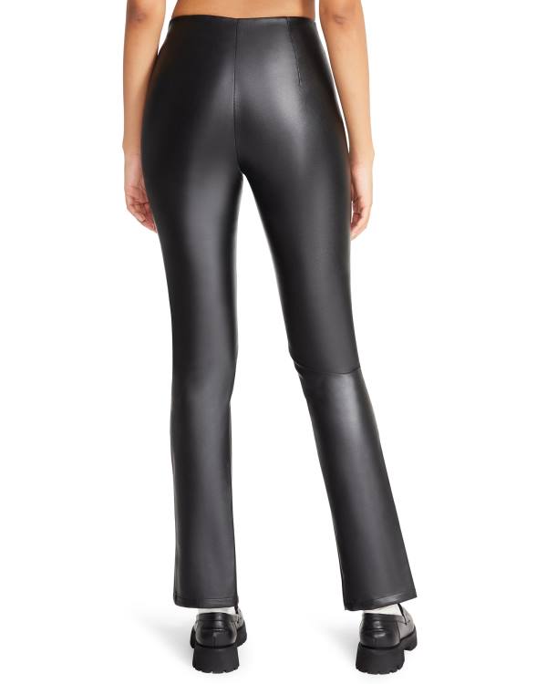 Dámské Legíny Steve Madden Slit Front Faux Læder Pant Černé | SM-354LB