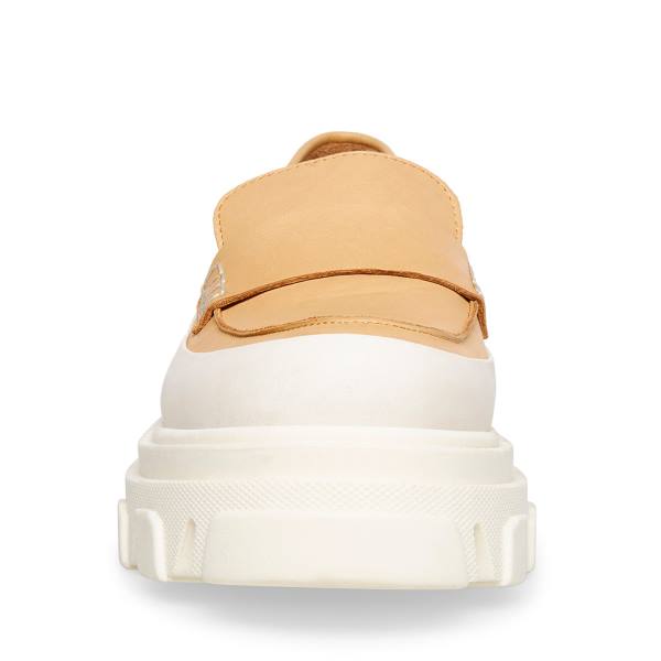 Dámské Loafers Steve Madden Flossie Tan Læder Béžový | SM-891KA