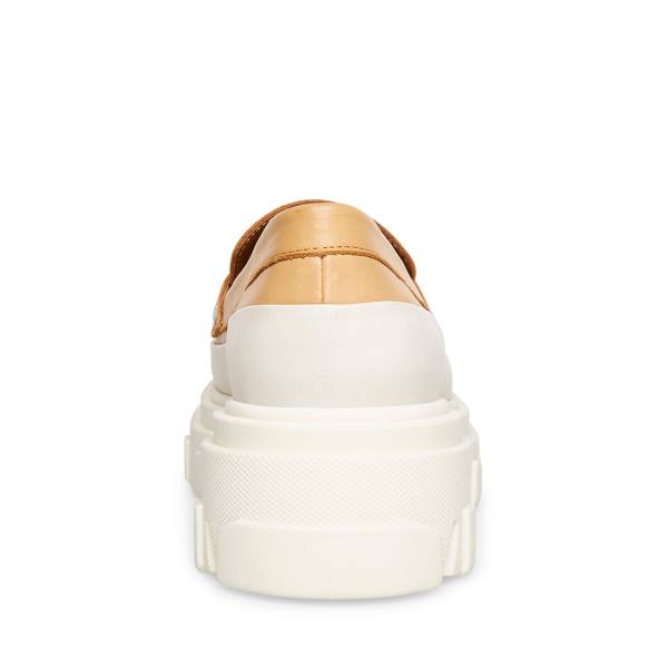 Dámské Loafers Steve Madden Flossie Tan Læder Béžový | SM-891KA