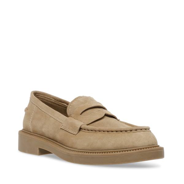 Dámské Loafers Steve Madden Kallen Sand Semišové Hnědé | SM-567MG