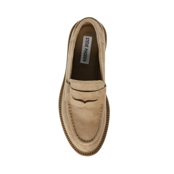 Dámské Loafers Steve Madden Kallen Sand Semišové Hnědé | SM-567MG