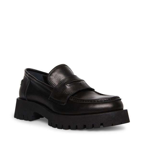 Dámské Loafers Steve Madden Lawrence Læder Černé | SM-312TL