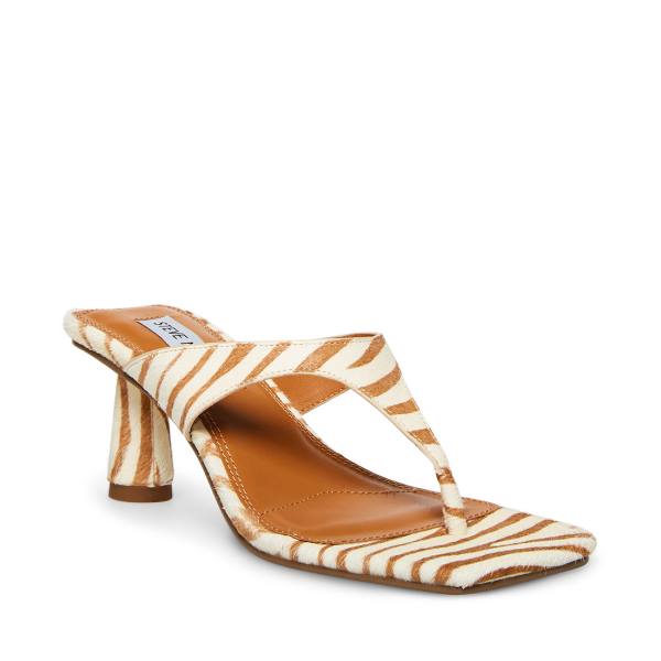 Dámské Lodičky Steve Madden Alexina Tan Pony Heel Hnědé Bílé | SM-214PO