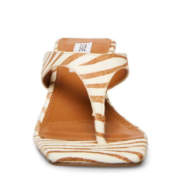 Dámské Lodičky Steve Madden Alexina Tan Pony Heel Hnědé Bílé | SM-214PO