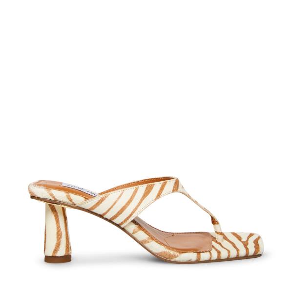 Dámské Lodičky Steve Madden Alexina Tan Pony Heel Hnědé Bílé | SM-214PO