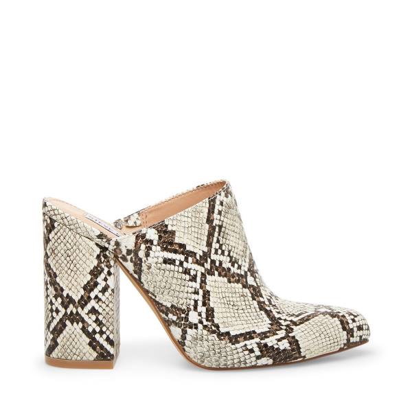 Dámské Lodičky Steve Madden Ditty Snake Heel Černé Bílé Hadí Kůže | SM-617UQ