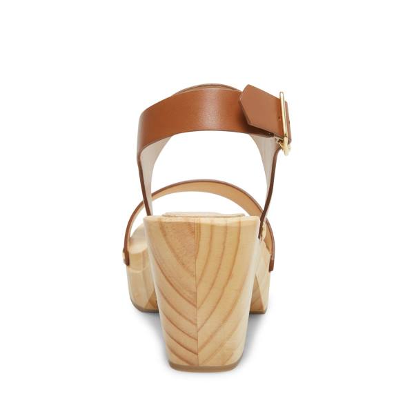 Dámské Lodičky Steve Madden Fabee Cognac Læder Heel Hnědé | SM-024HP