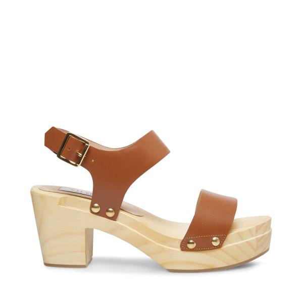 Dámské Lodičky Steve Madden Fabee Cognac Læder Heel Hnědé | SM-024HP