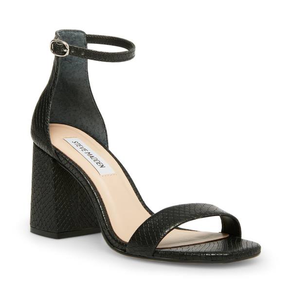 Dámské Lodičky Steve Madden Gracelynn Snake Heel Černé Hadí Kůže | SM-254WB