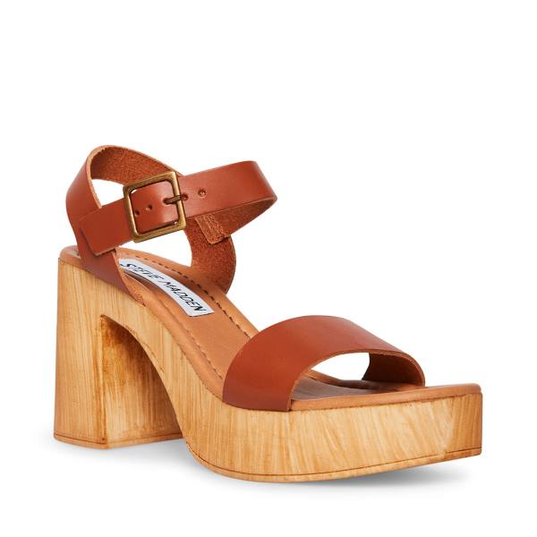 Dámské Lodičky Steve Madden Ravenna Cognac Heel Hnědé | SM-713NW