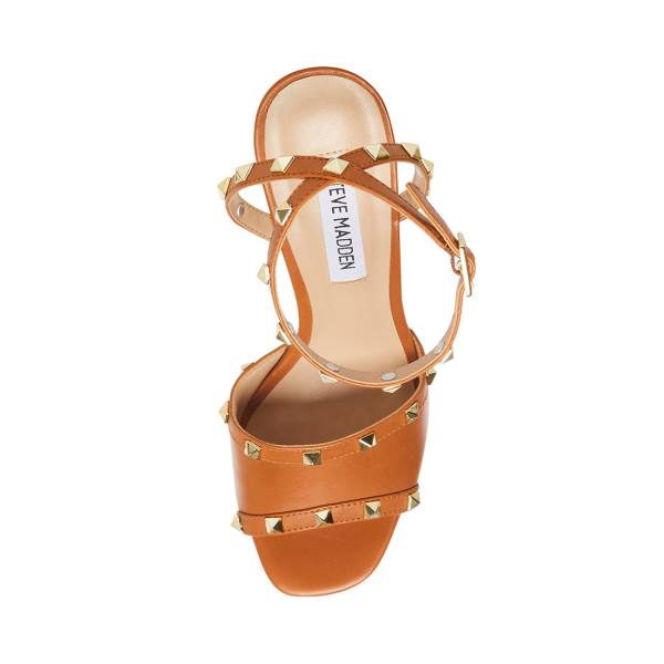 Dámské Lodičky Steve Madden Tabari Cognac Læder Heel Hnědé | SM-897EH