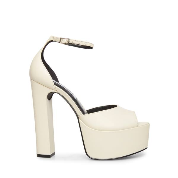 Dámské Lodičky Steve Madden Torry Bone Læder Heel Béžový | SM-509OF