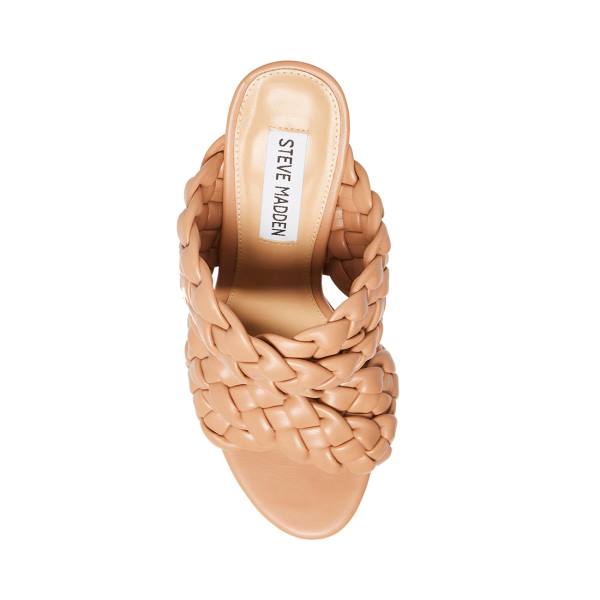 Dámské Lodičky Steve Madden Twisted Tan Heel Hnědé | SM-297IH