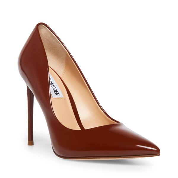 Dámské Lodičky Steve Madden Vala Cognac Heel Tmavě Hnědé | SM-370NB