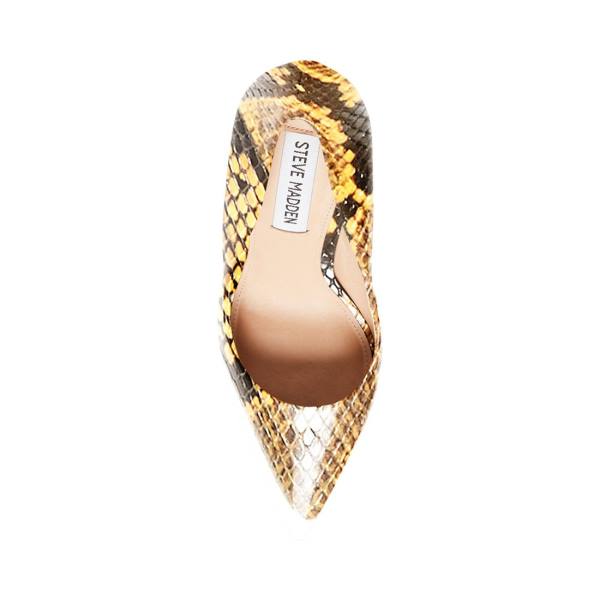 Dámské Lodičky Steve Madden Vala Snake Heel Žluté Hadí Kůže | SM-623ZF