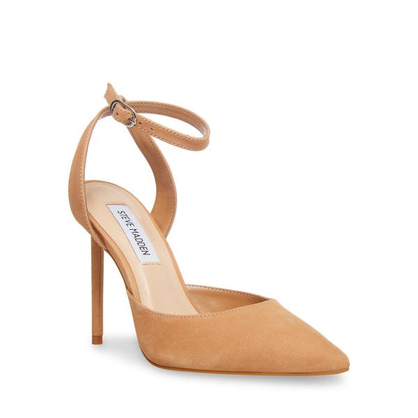 Dámské Lodičky Steve Madden Vase Camel Nubuck Heel Hnědé | SM-540AQ