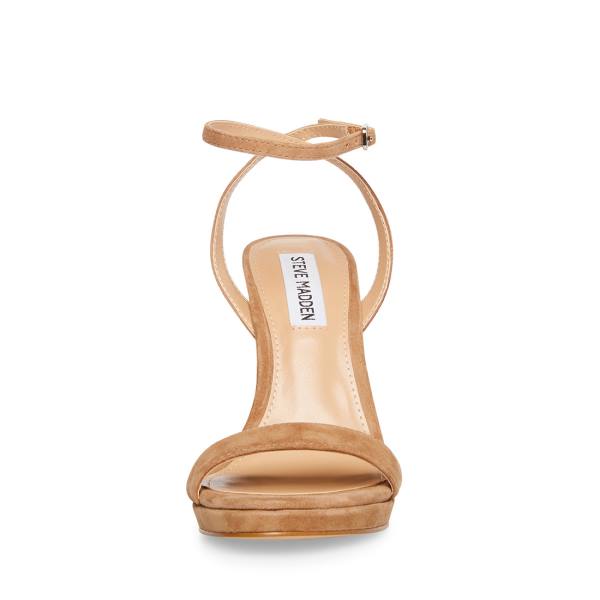 Dámské Lodičky Steve Madden Wafer Camel Semišové Heel Hnědé | SM-951MA