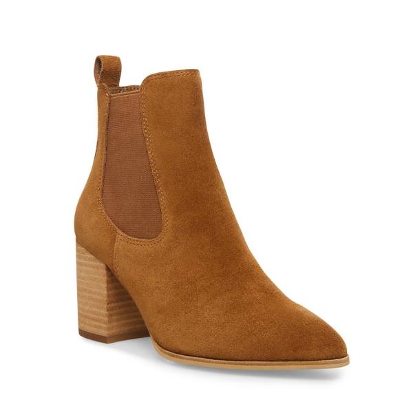 Dámské Nízké Kozačky Steve Madden Addy Cognac Semišové Hnědé | SM-385TC