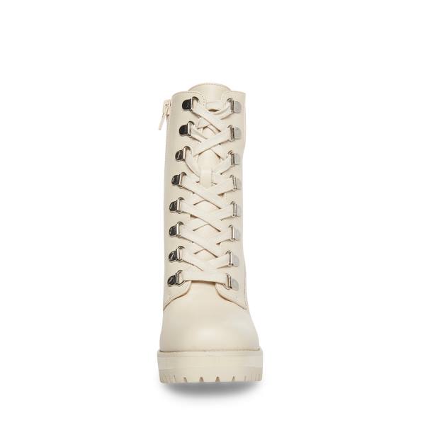 Dámské Nízké Kozačky Steve Madden Beso Bone Læder Béžový | SM-589QG