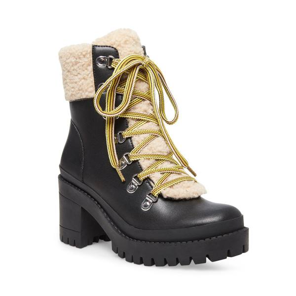 Dámské Nízké Kozačky Steve Madden Bundleup Læder Černé | SM-514IG