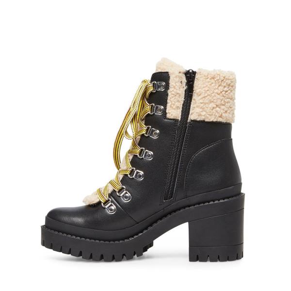 Dámské Nízké Kozačky Steve Madden Bundleup Læder Černé | SM-514IG