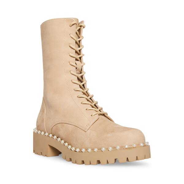 Dámské Nízké Kozačky Steve Madden Conrad Bone Nubuck Béžový | SM-865JC