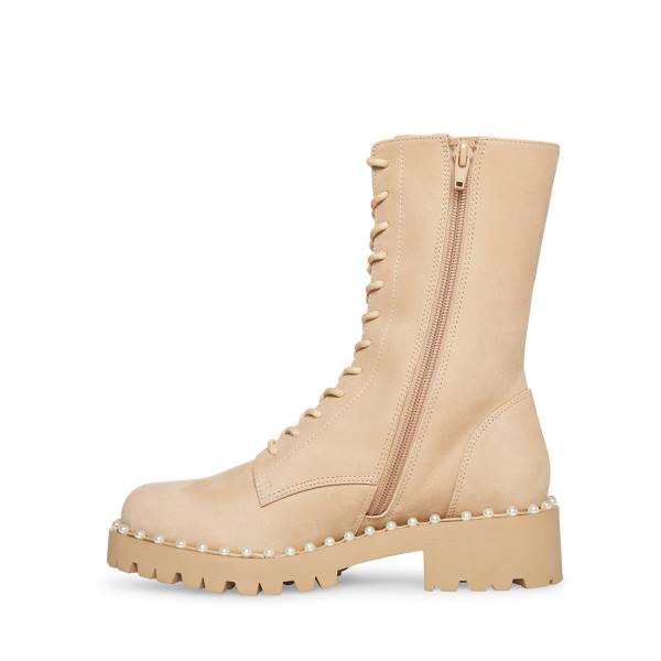 Dámské Nízké Kozačky Steve Madden Conrad Bone Nubuck Béžový | SM-865JC