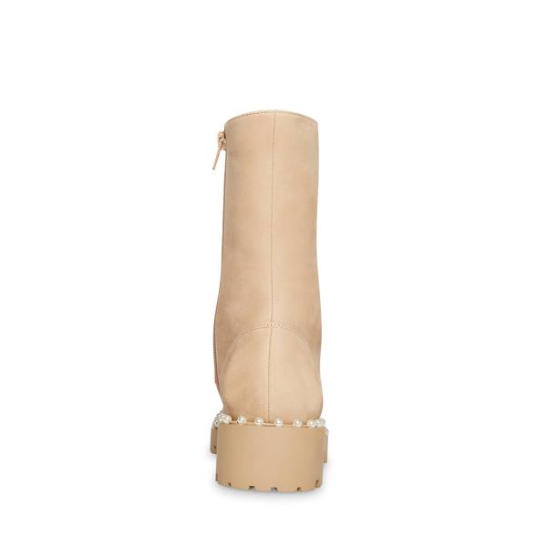 Dámské Nízké Kozačky Steve Madden Conrad Bone Nubuck Béžový | SM-865JC