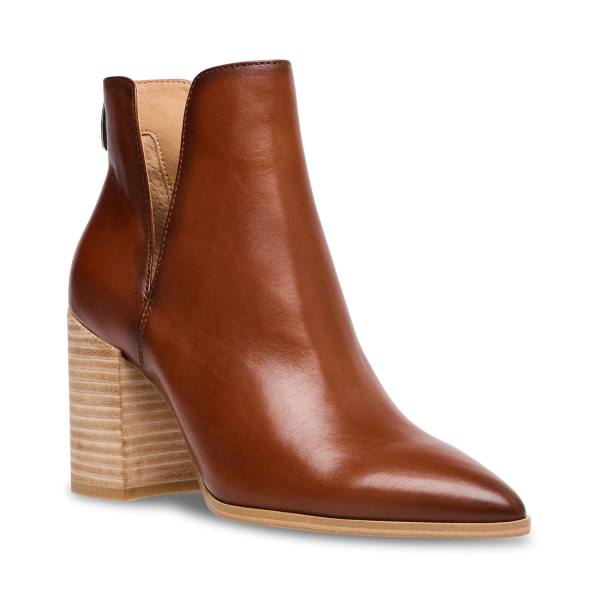 Dámské Nízké Kozačky Steve Madden Darryn Cognac Læder Hnědé | SM-751DT