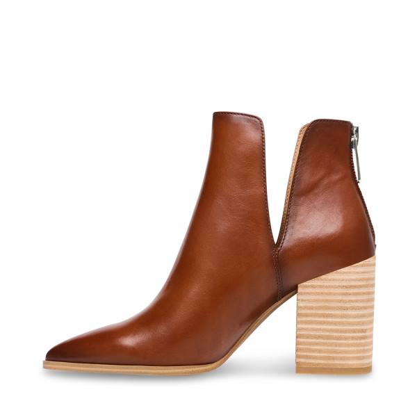 Dámské Nízké Kozačky Steve Madden Darryn Cognac Læder Hnědé | SM-751DT