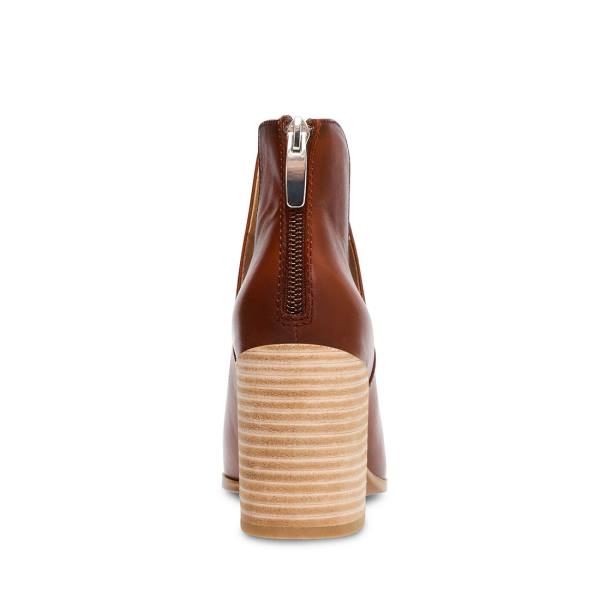 Dámské Nízké Kozačky Steve Madden Darryn Cognac Læder Hnědé | SM-751DT