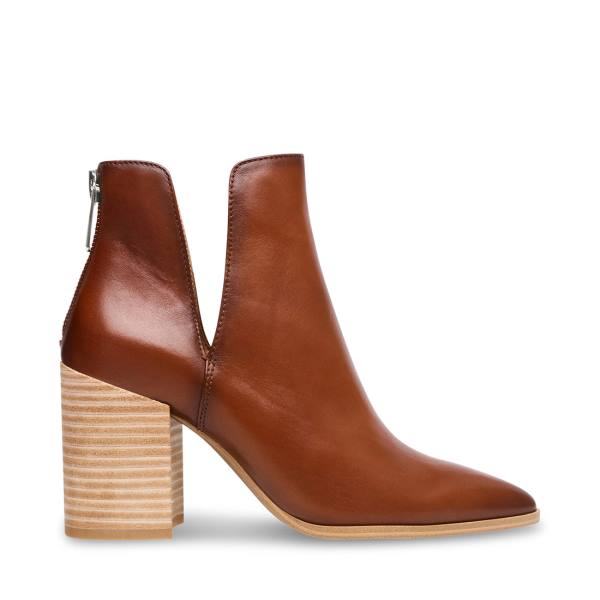 Dámské Nízké Kozačky Steve Madden Darryn Cognac Læder Hnědé | SM-751DT