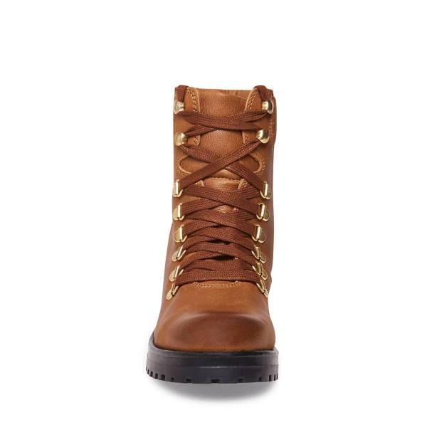 Dámské Nízké Kozačky Steve Madden Galway Cognac Læder Hnědé | SM-301DG