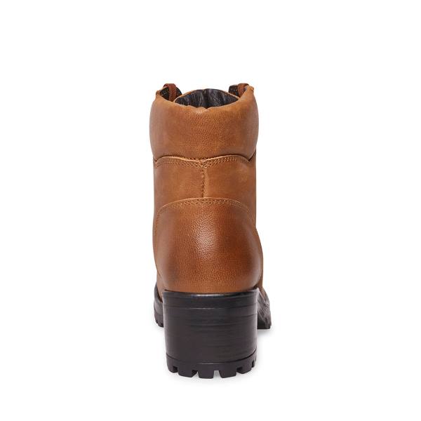 Dámské Nízké Kozačky Steve Madden Galway Cognac Læder Hnědé | SM-301DG