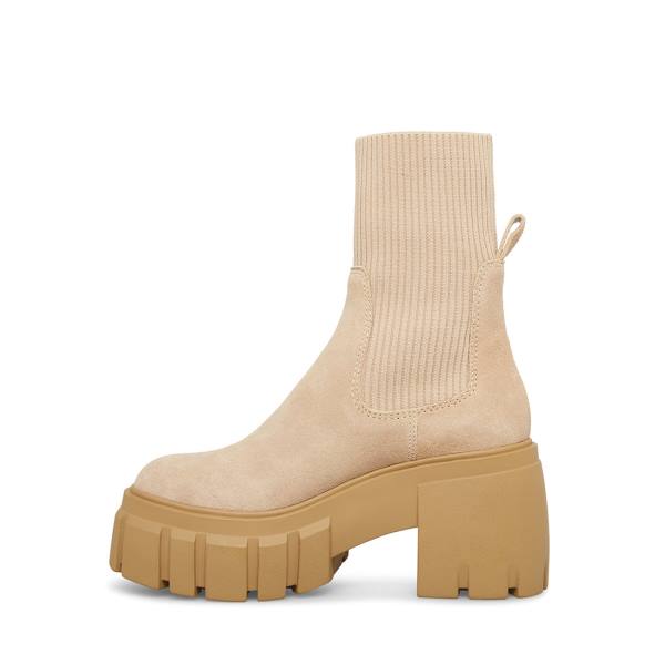 Dámské Nízké Kozačky Steve Madden Limit Sand Semišové Hnědé | SM-049ZI