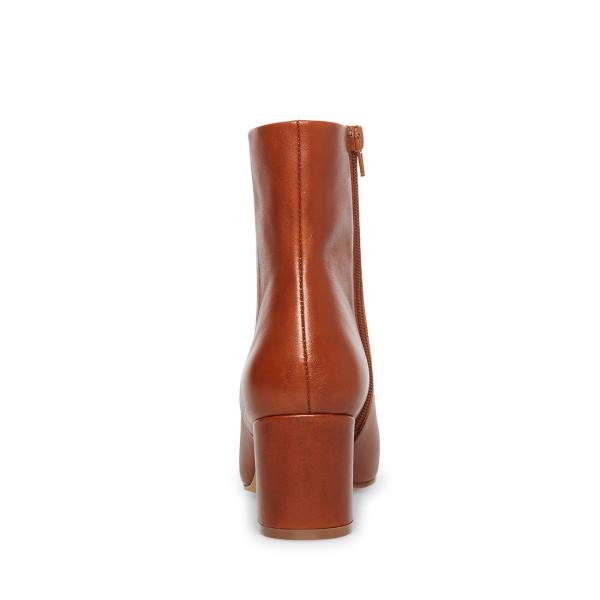 Dámské Nízké Kozačky Steve Madden Ossie Cognac Læder Hnědé | SM-375TN