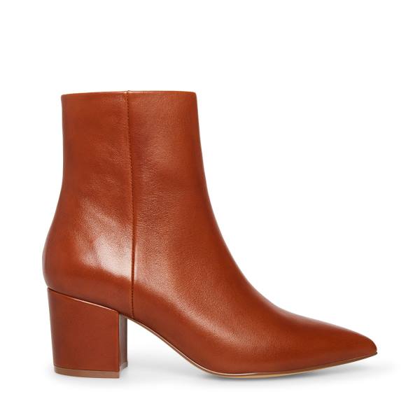 Dámské Nízké Kozačky Steve Madden Ossie Cognac Læder Hnědé | SM-375TN