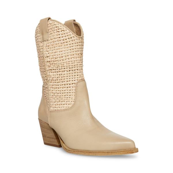 Dámské Nízké Kozačky Steve Madden Saddle Sand Læder Hnědé | SM-634VI