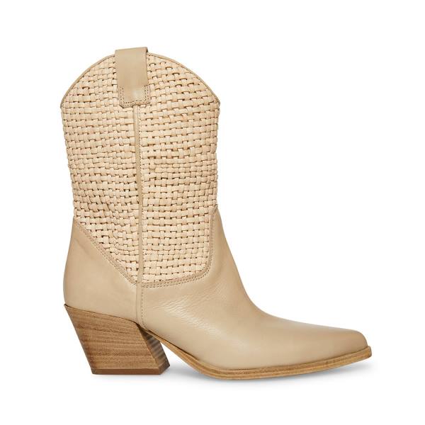 Dámské Nízké Kozačky Steve Madden Saddle Sand Læder Hnědé | SM-634VI