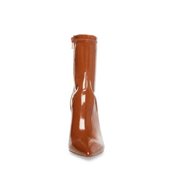 Dámské Nízké Kozačky Steve Madden Slade Cognac Lakovaná Hnědé | SM-290HG